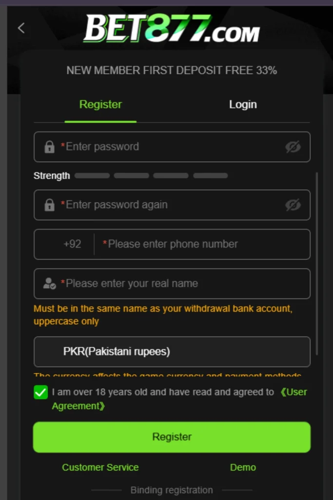 Bet877 Game-login image