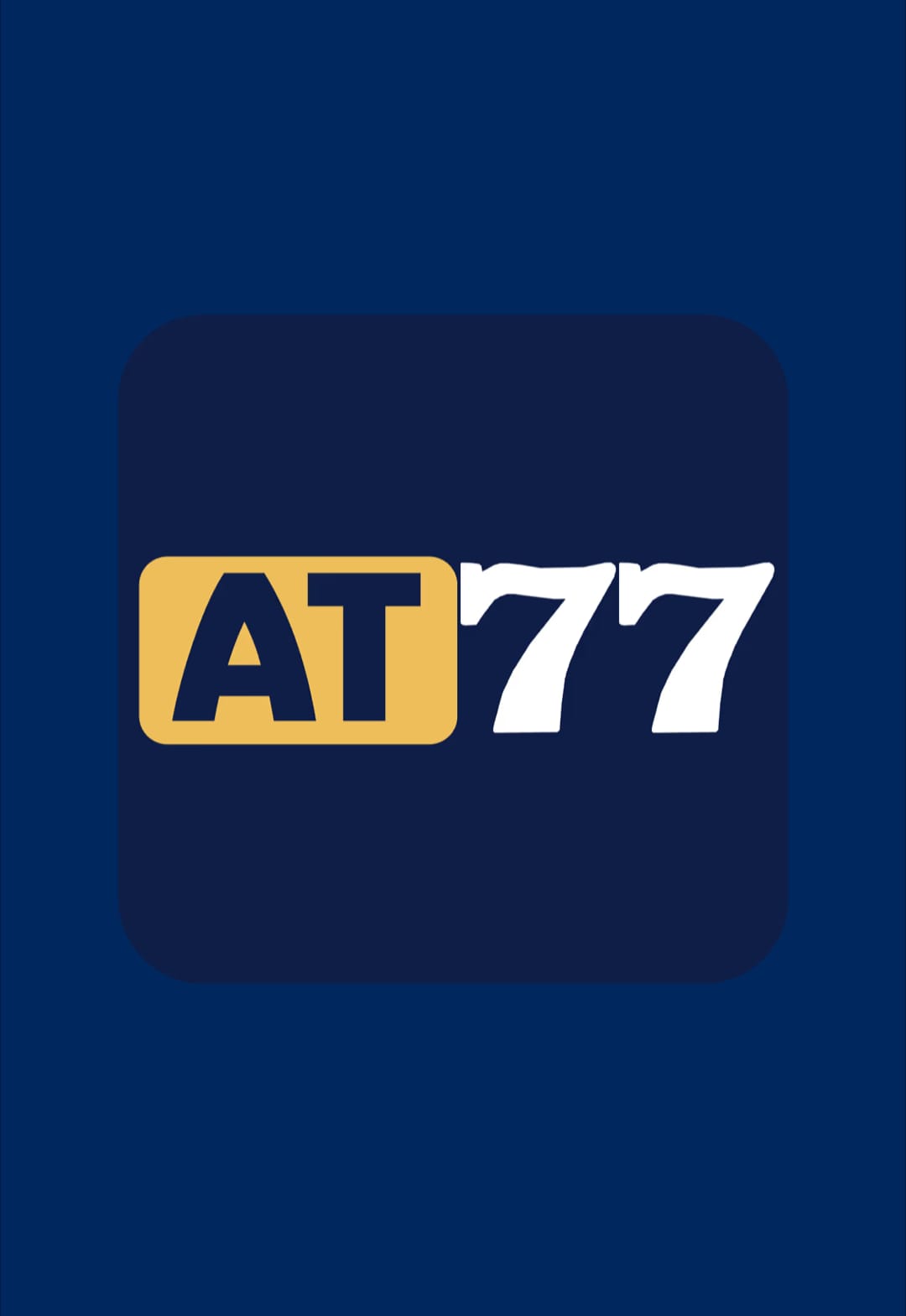 AT77 Game logo with blue background and gold AT text showing online earning gaming app in Pakistan.